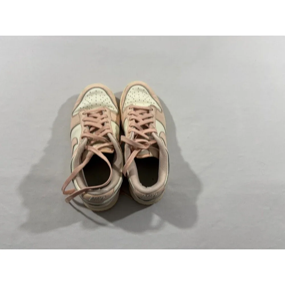 Nike Dunk Low Womens Pink White Pearl Orange Athletic Shoes Sneakers Lace Sz 6.5